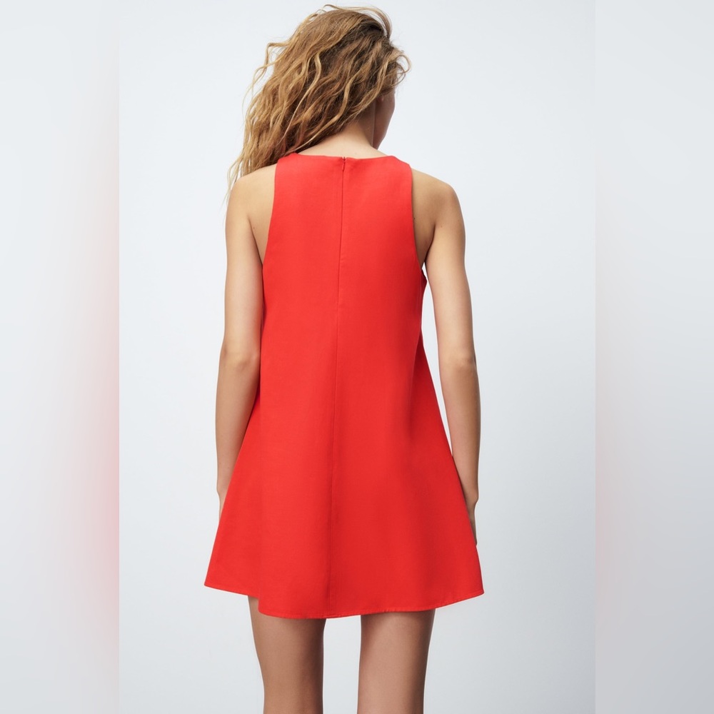 Zara Red Linen Blend Mini Dress - Gem